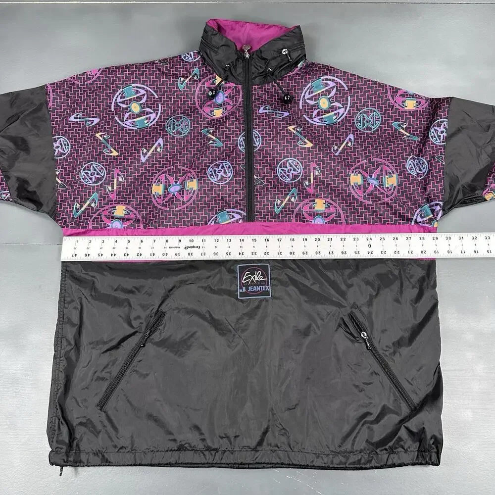 VTG Exile Function Jacket Men XL Black Purple Ski Grafitti Gorpcore Street Skate - Picture 5 of 9